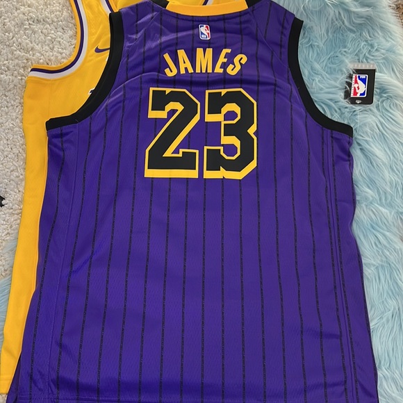 NWT and WOT! 2  Lebron James #23 Lakers Jerseys! Size S and L - Picture 7 of 12